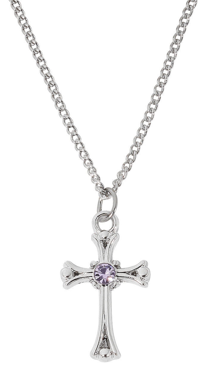 Light Amethyst Cross Necklace