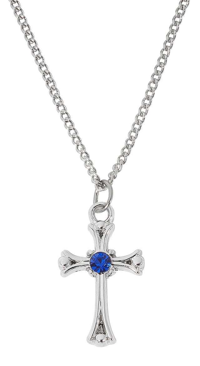 Sapphire Cross Necklace