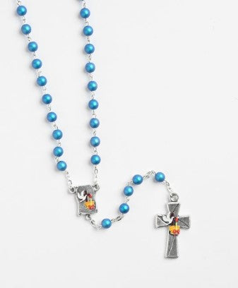 7mm Frosted Blue Children's Confirmation Rosary