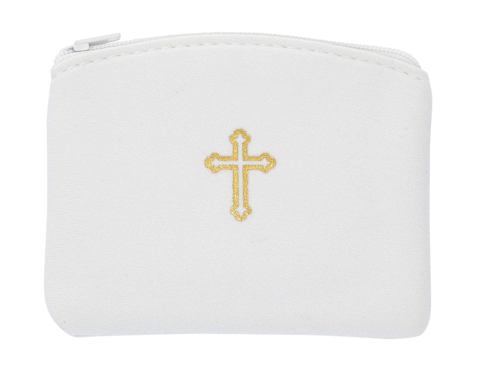 White Neoprene Rosary Pouch