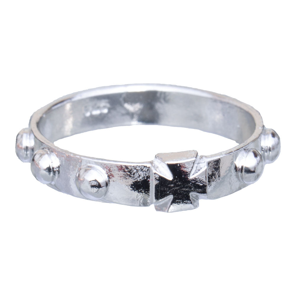 Sterling Silver Cross Rosary Ring