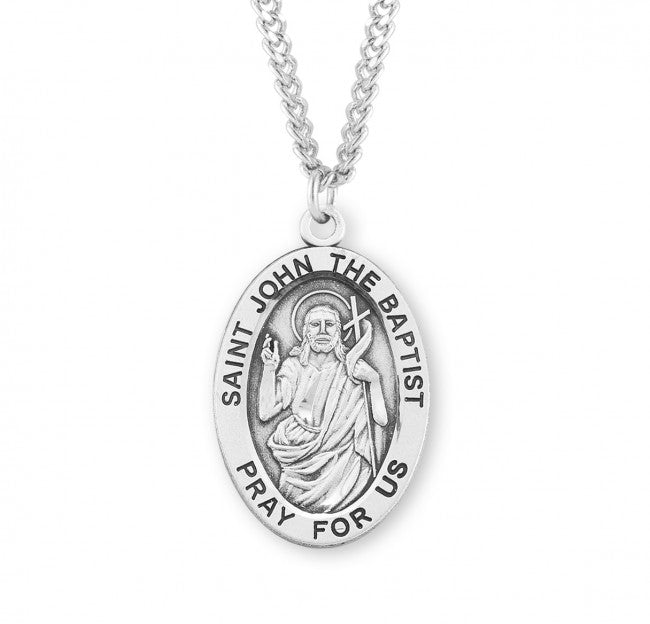 St. John the Baptist Sterling Silver Medal with Chain