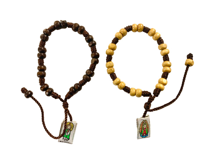 Adjustable Corded St. Jude & Our Lady of Guadalupe Scapular Bracelet
