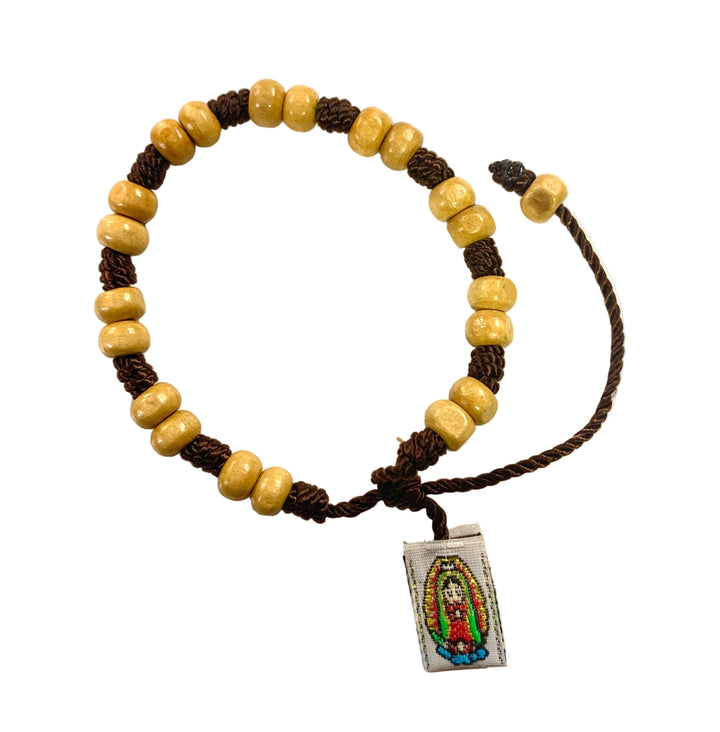 Adjustable Corded St. Jude & Our Lady of Guadalupe Scapular Bracelet