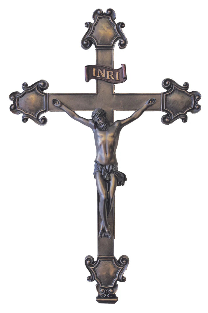 16" Ornate Bronze Crucifix