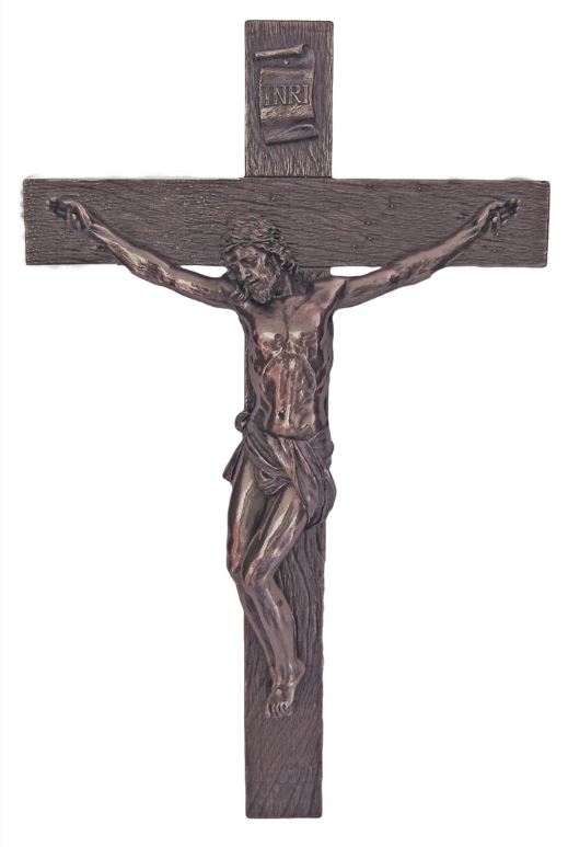 17" Crucifix in Gold Cast Bronze