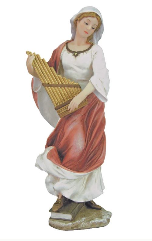 8.5" St. Cecilia Hand Painted Statue