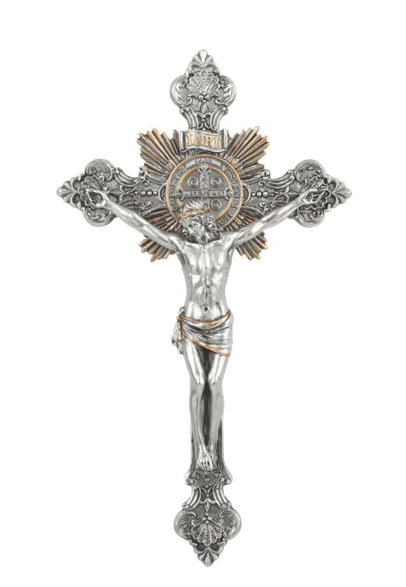 14" Pewter St. Benedict Crucifix