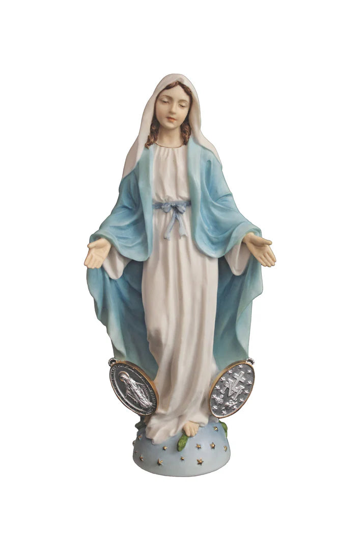 7.75" Miraculous Medal in fully hand-painted color Statue