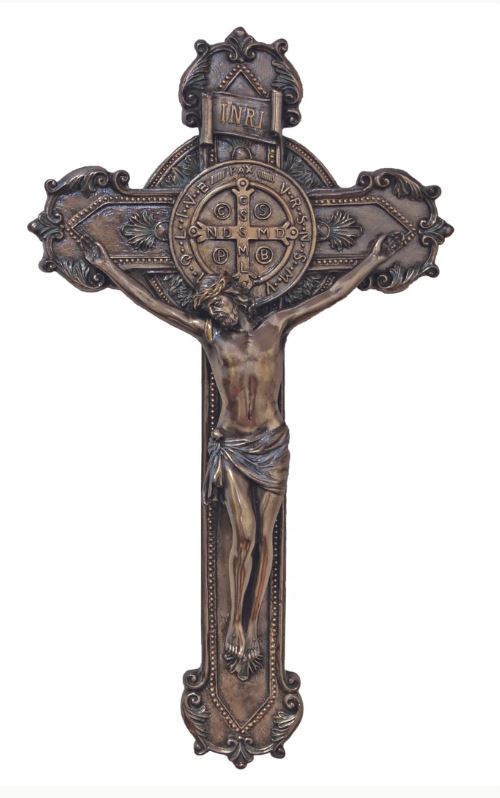 11" St. Benedict Crucifix in Cold Cast Bronze