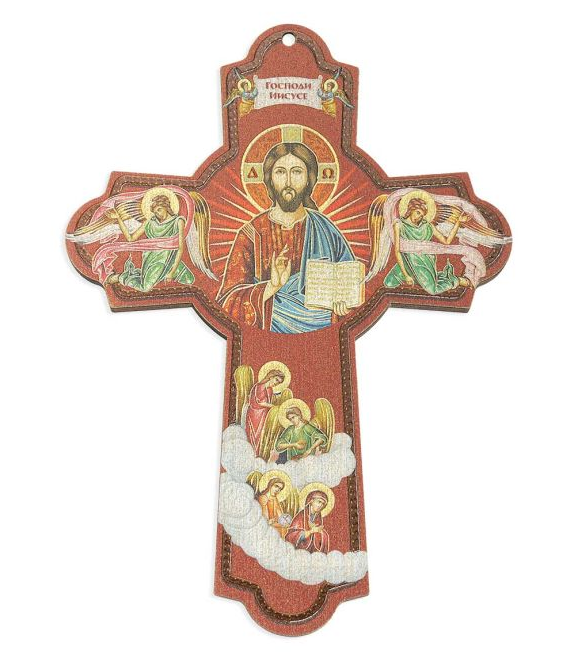 6" Christ and the Angels Wooden Wall Cross