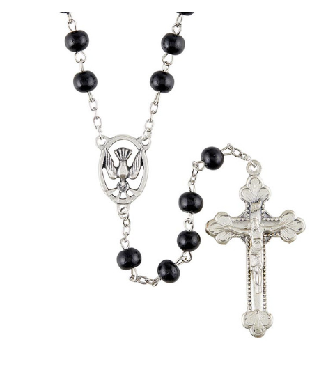 6mm Black Confirmation Rosary