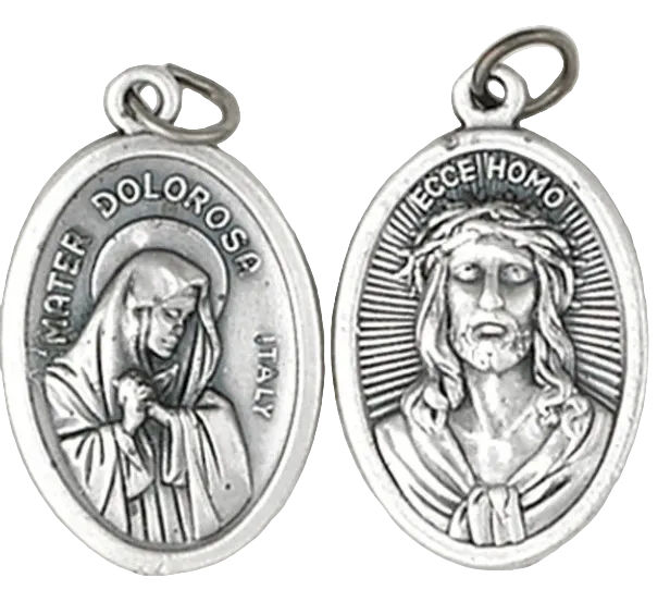 1" Our Lady of Sorrows and Jesus Double Sided Medal – The Cathedral ...