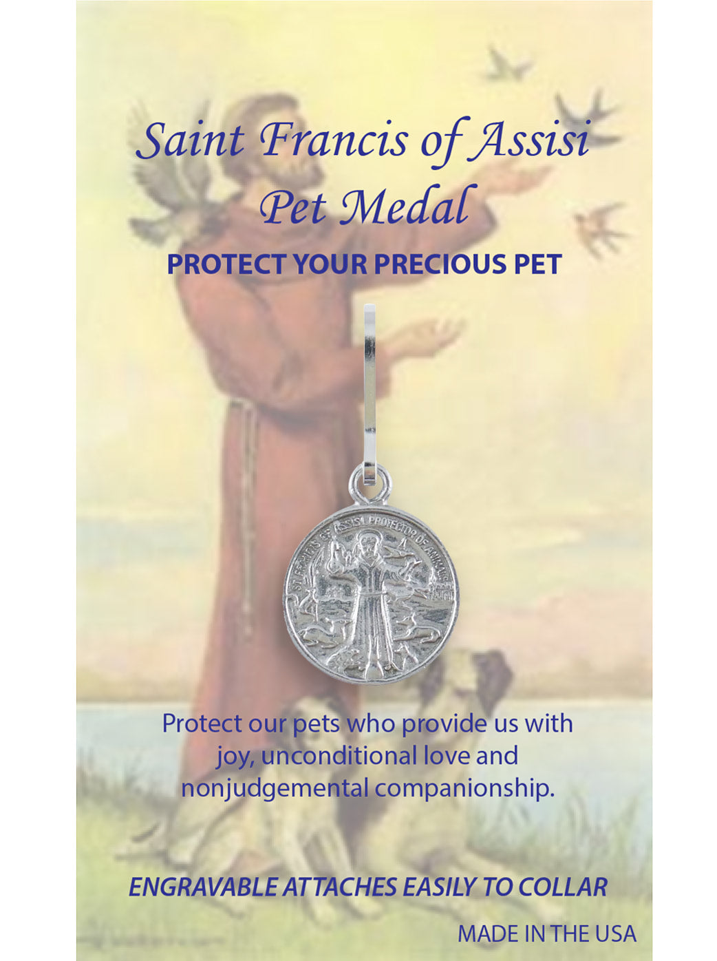 1" Silver St. Francis of Assisi Pet Medal