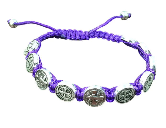 St. Benedict Slip Knot Bracelet - Purple