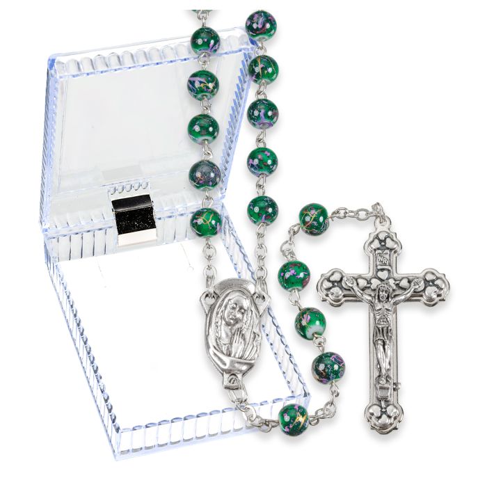 Multicolor Mosaic Glass Bead Rosary
