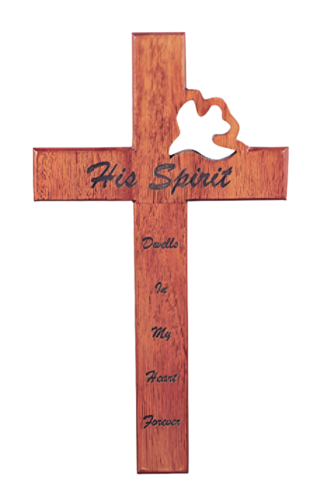 His Spirit Mahogany Confirmation Cross