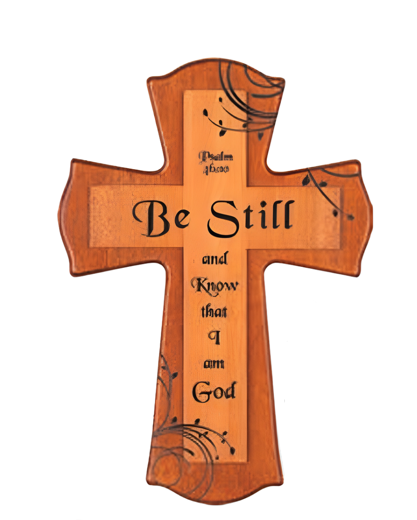 Be Still and Know Mahogany Wall Cross