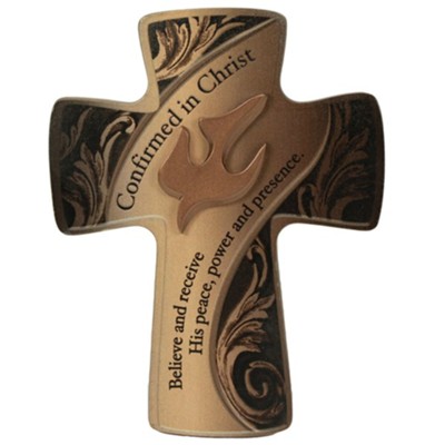 Copper Confirmation Cross With Dove