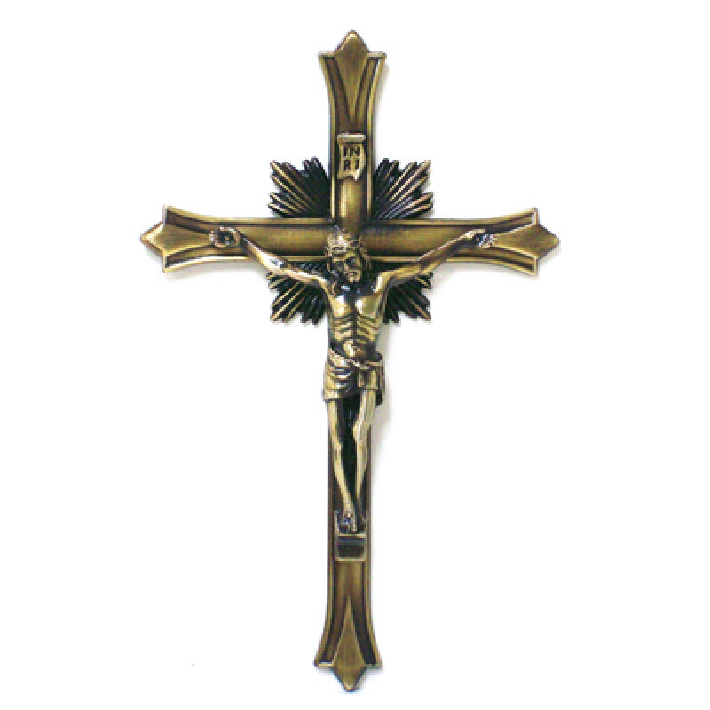 12" Bronze Tone Classic Crucifix