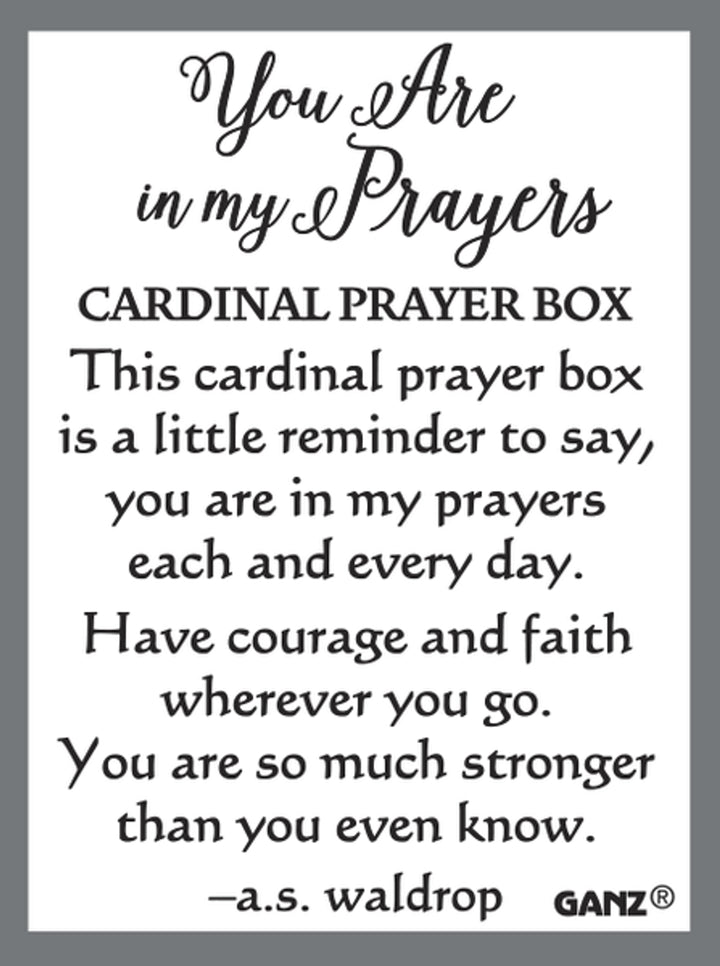 You Are in My Prayers Cardinal Prayer Box