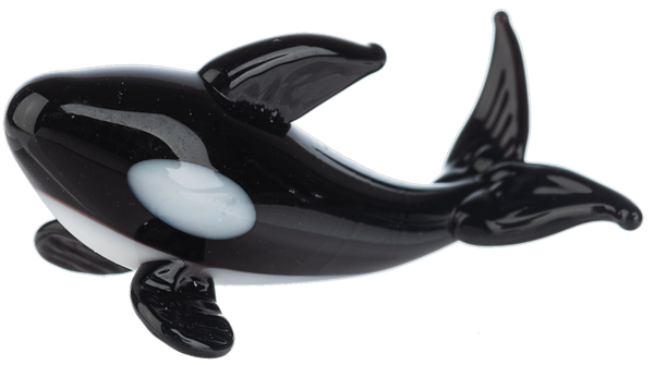1" Miniature World Glass Orca Whale