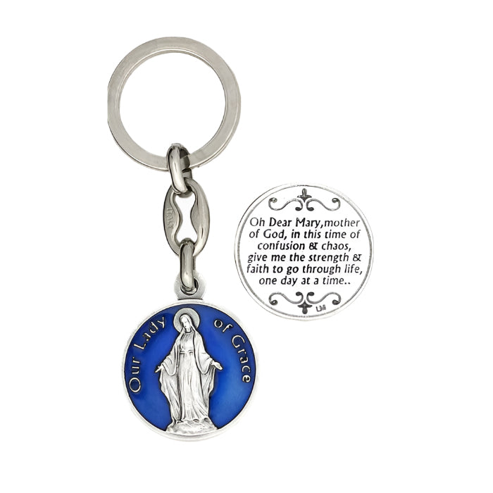 Lady of Grace Enamel Keyring