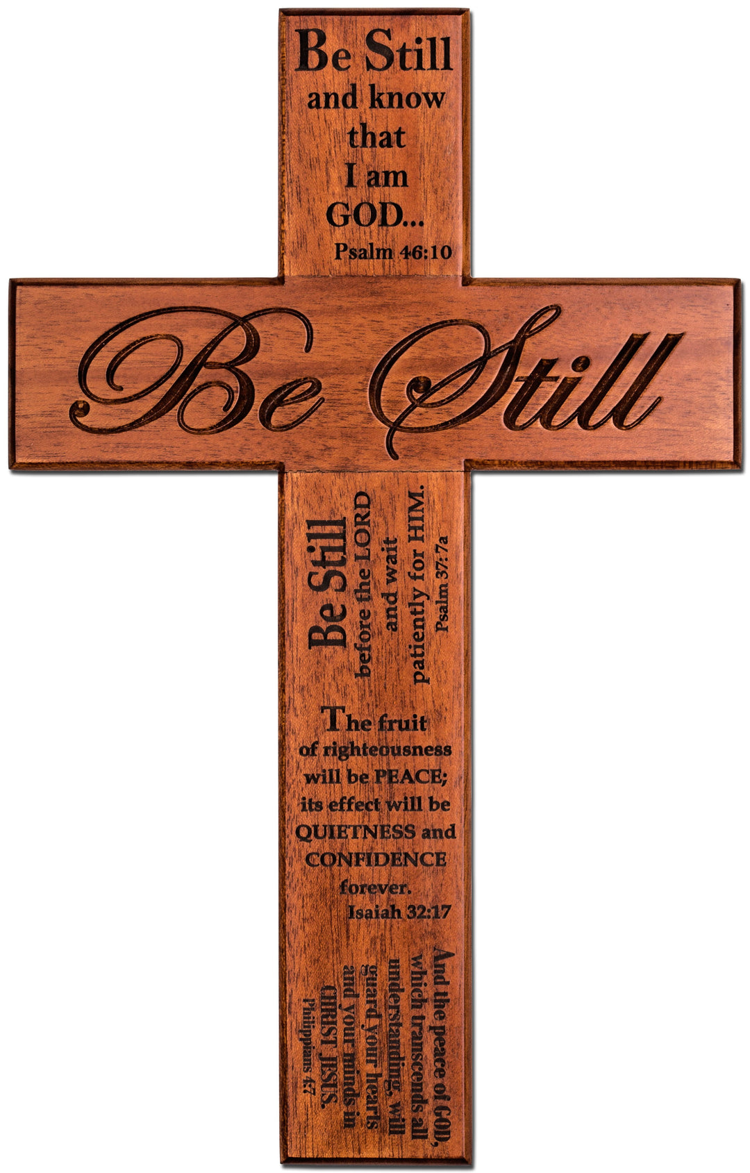 Be Still Mahogany Cross