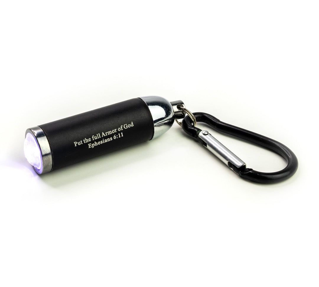Full Armor of God - Black 1 LED Flashlight with Carabiner