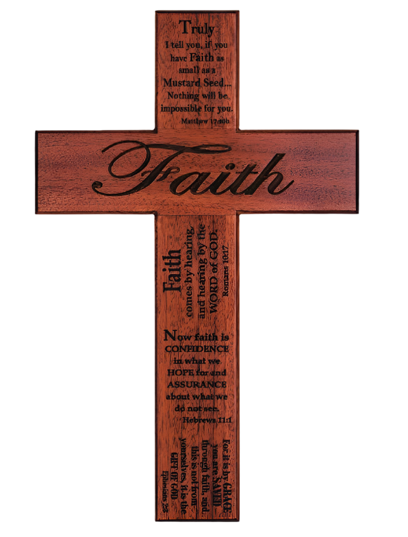 Faith Mahogany Cross