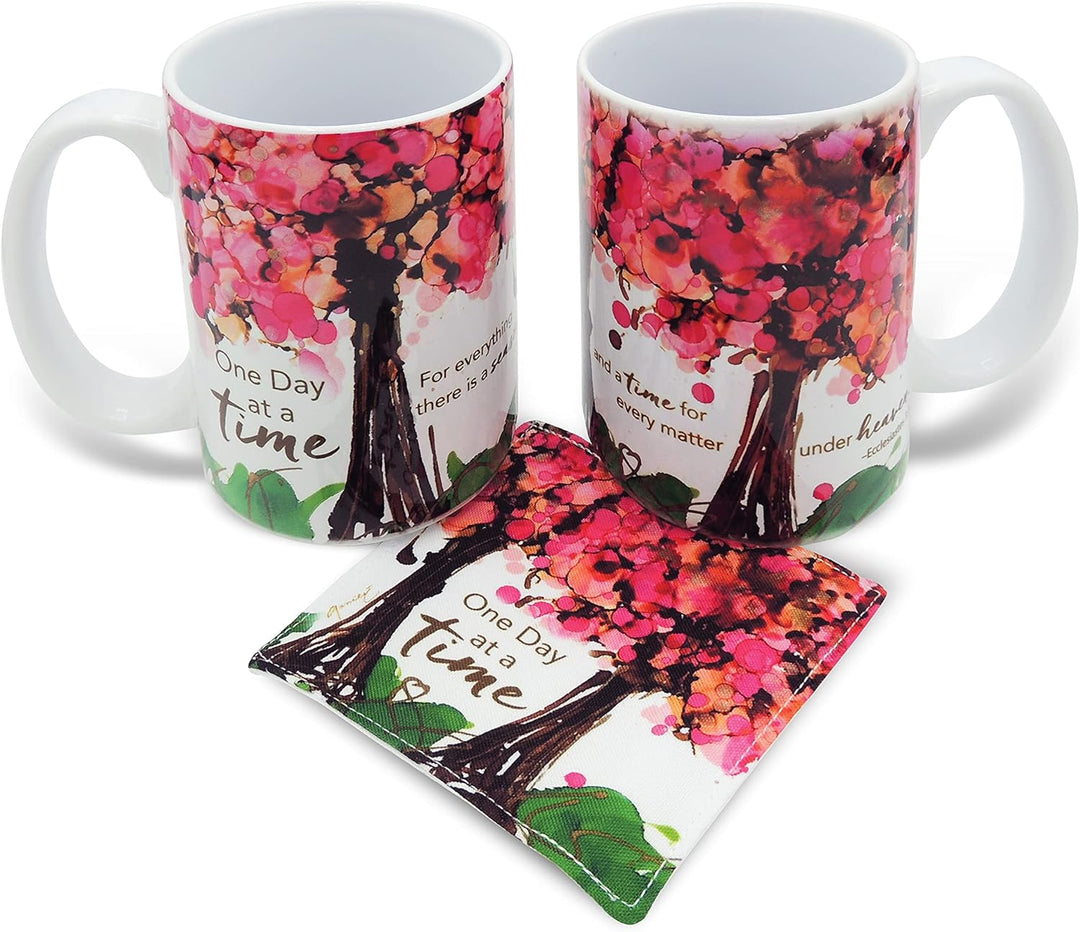 One Day At a Time Mug With Coaster