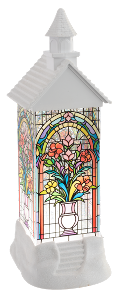 LED Stained Glass Church Shimmer Figurine