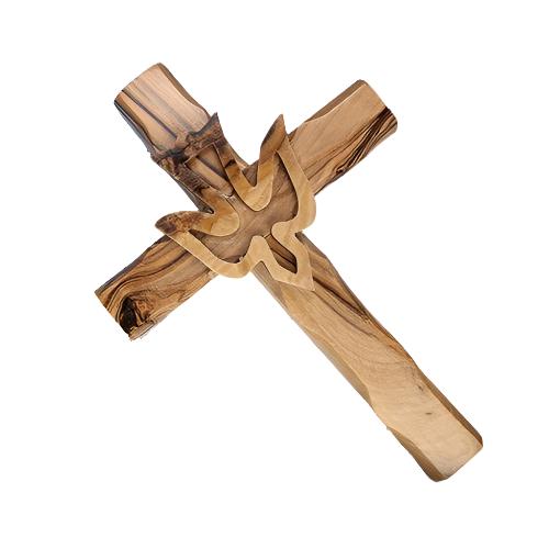 4" Dove Confirmation Olive Wood Cross