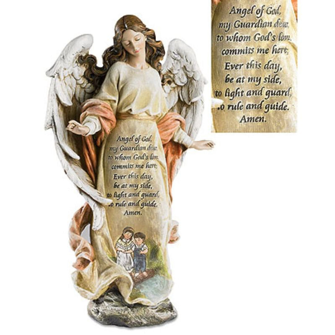12" Guardian Angel with Children Figurine