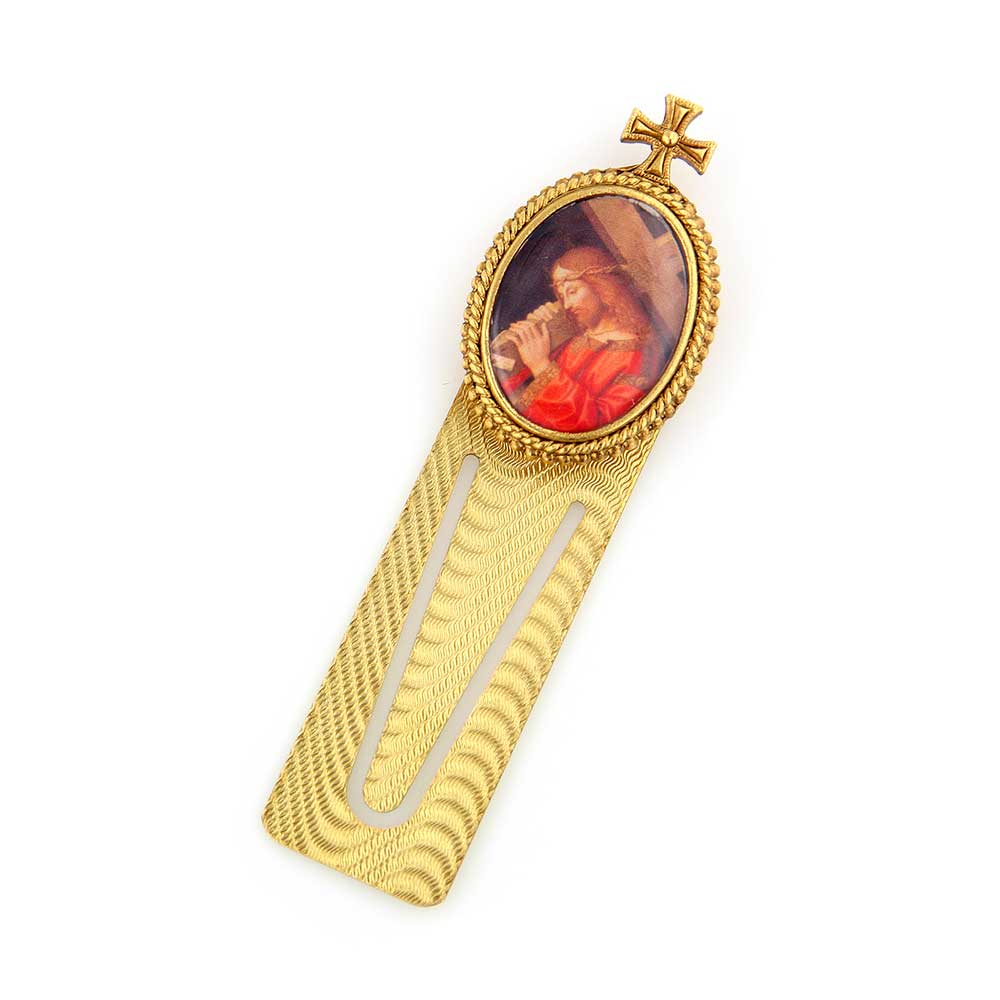 14K Gold Dipped Christ Bearing Cross Bookmark