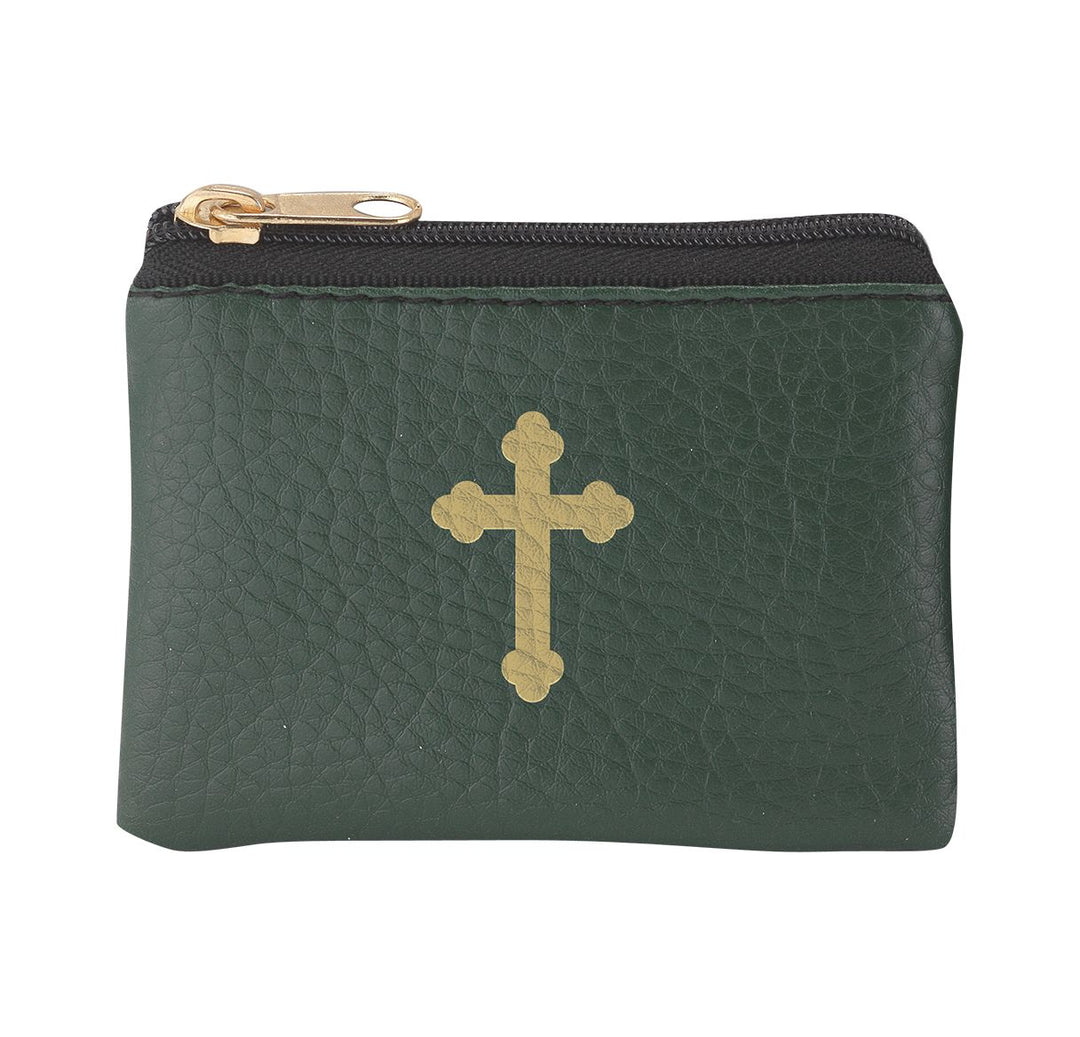 Emerald Calf Grained Leatherette Rosary Case