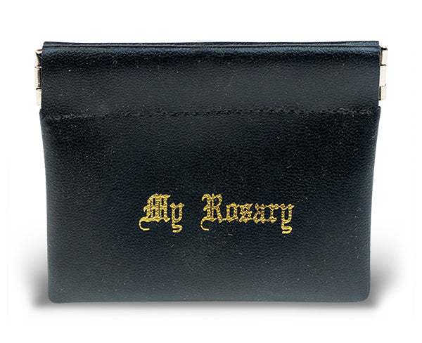 Black Vinyl Snap Rosary Case