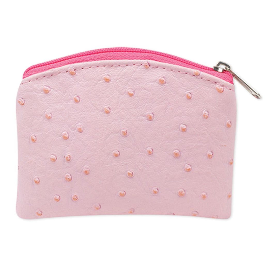 Pink Ostrich Skin Rosary Case