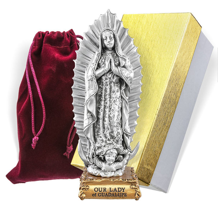 4 1/2" Pewter Our Lady of Guadalupe Statue