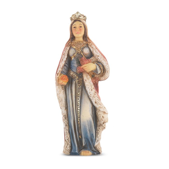 4" Cold Cast Resin Hand Painted Statue of Saint Elizabeth of Hungary in a Deluxe Window Box