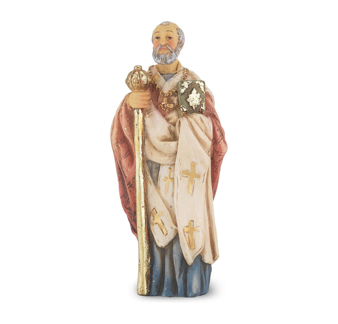 4" Cold Cast Resin Hand Painted Statue of Saint Nicholas in a Deluxe Window Box