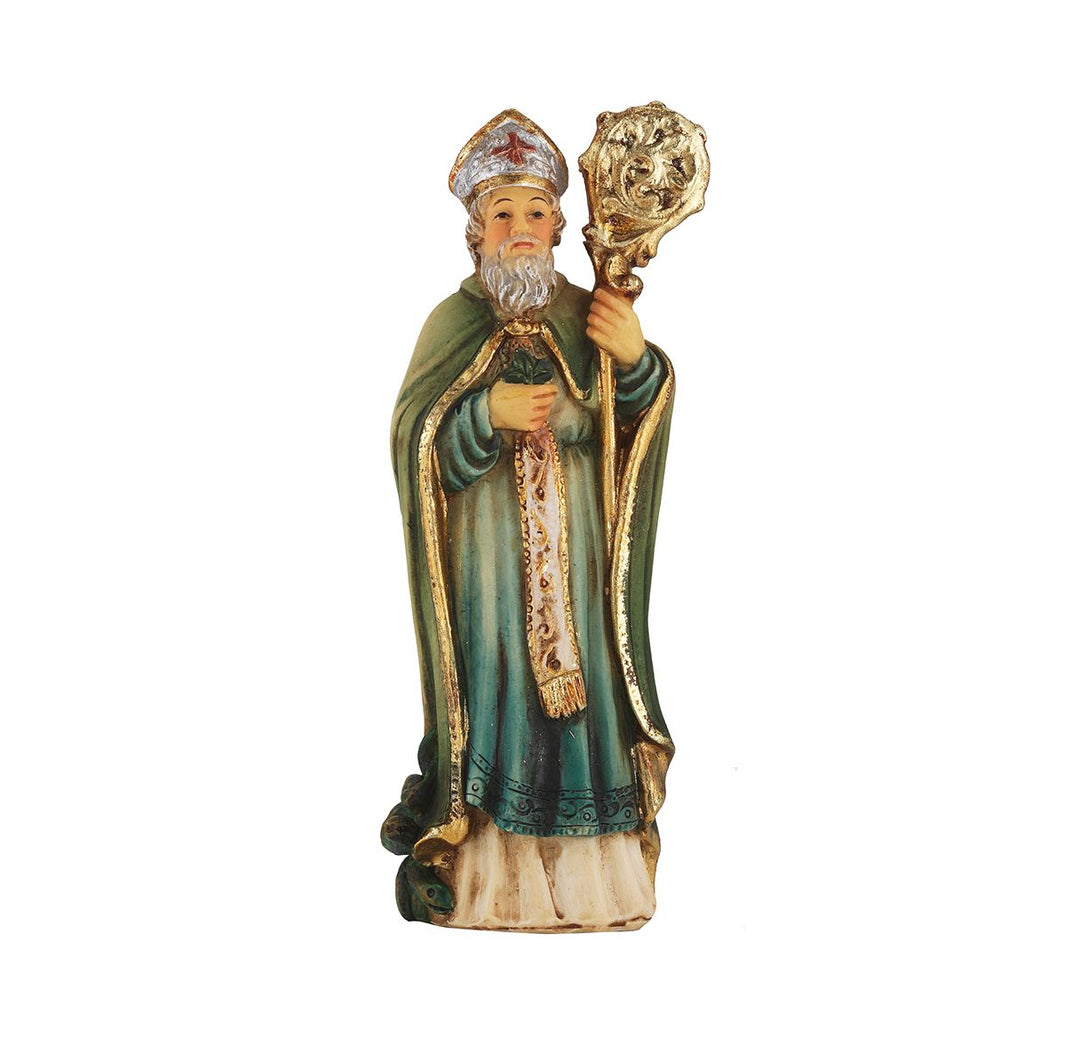 4" Cold Cast Resin Hand Painted Statue of Saint Patrick in a Deluxe Window Box