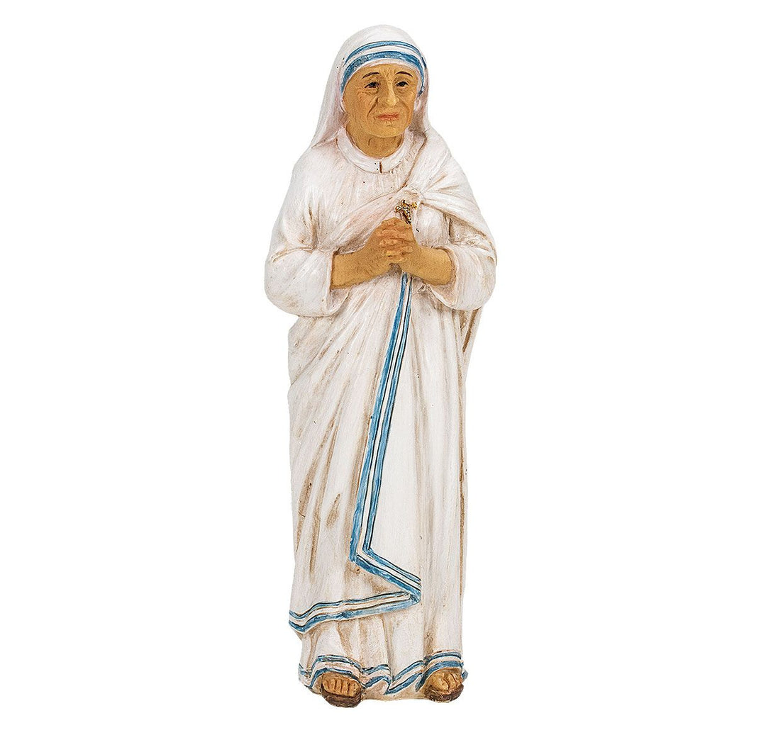 4" Cold Cast Resin Hand Painted Statue of Saint Teresa of Calcutta in a Deluxe Window Box