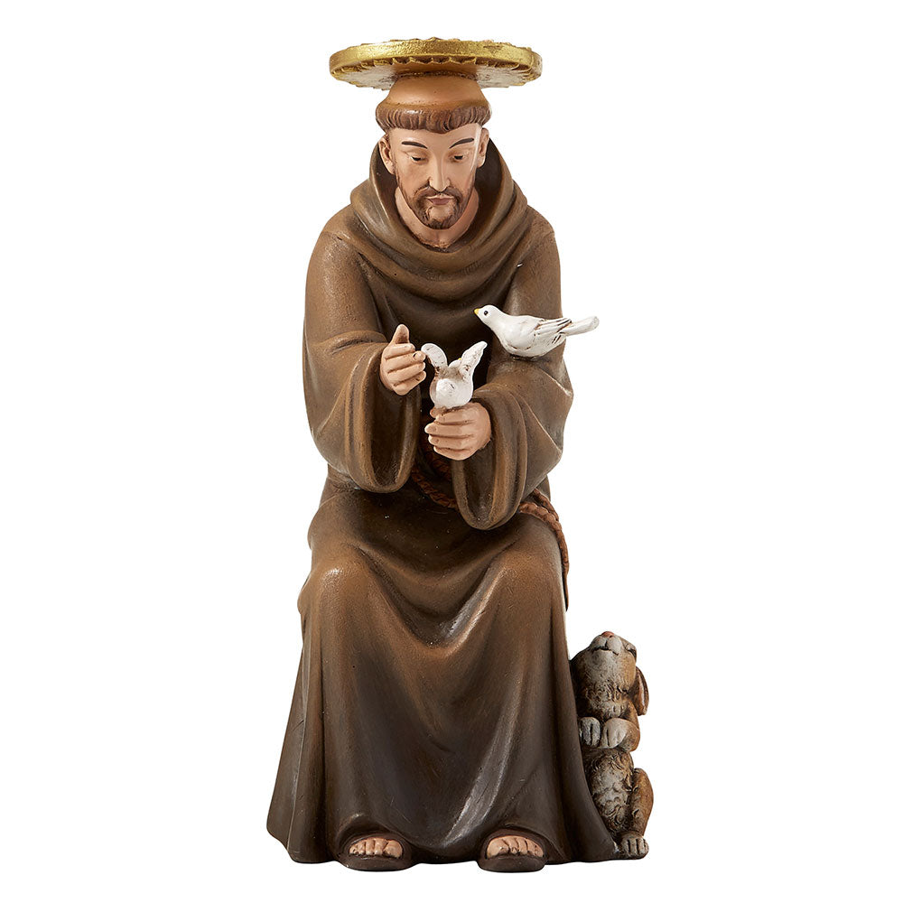 6" Saint Francis Seated Statue