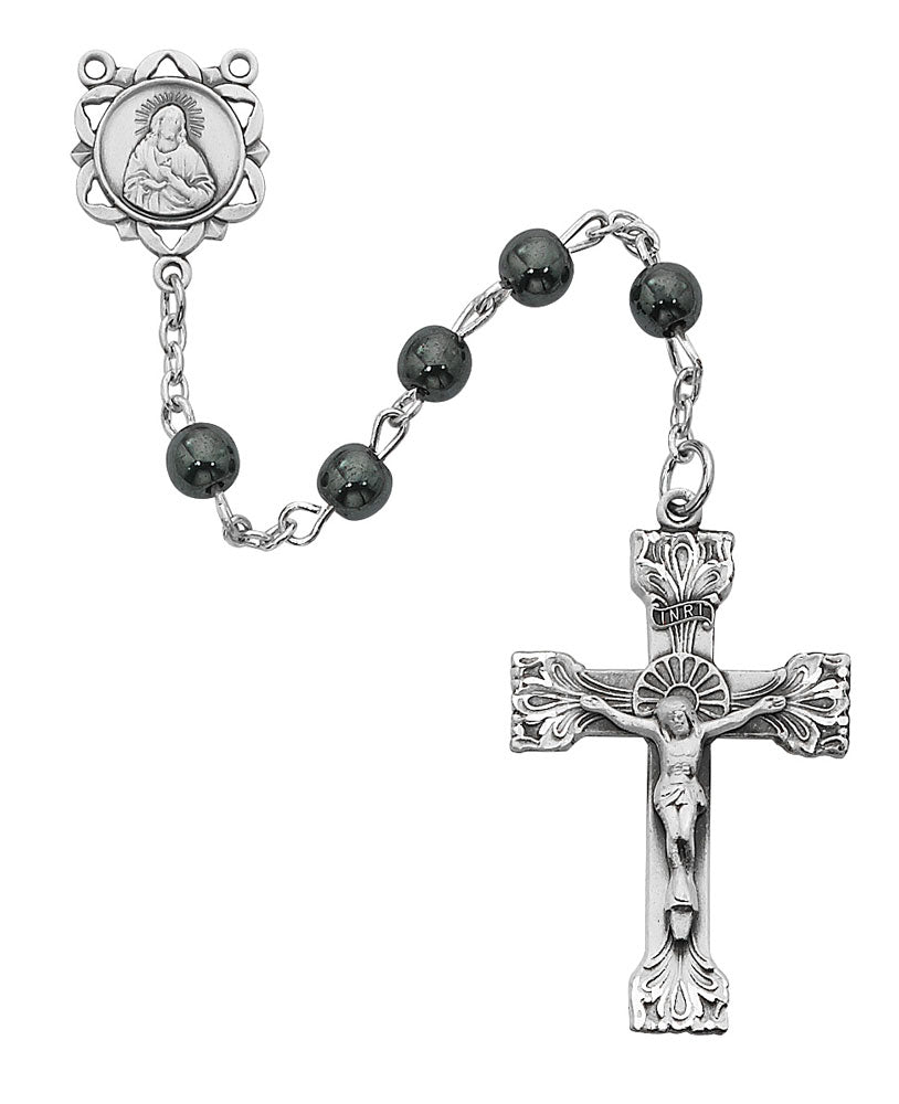 Sterling Silver Genuine Hematite Rosary
