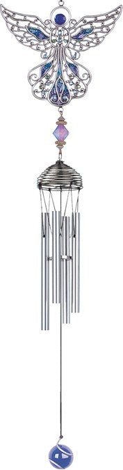 21" Pewter Blue Angel Wind Chime