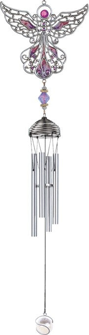 21" Pewter Purple Angel Wind Chime