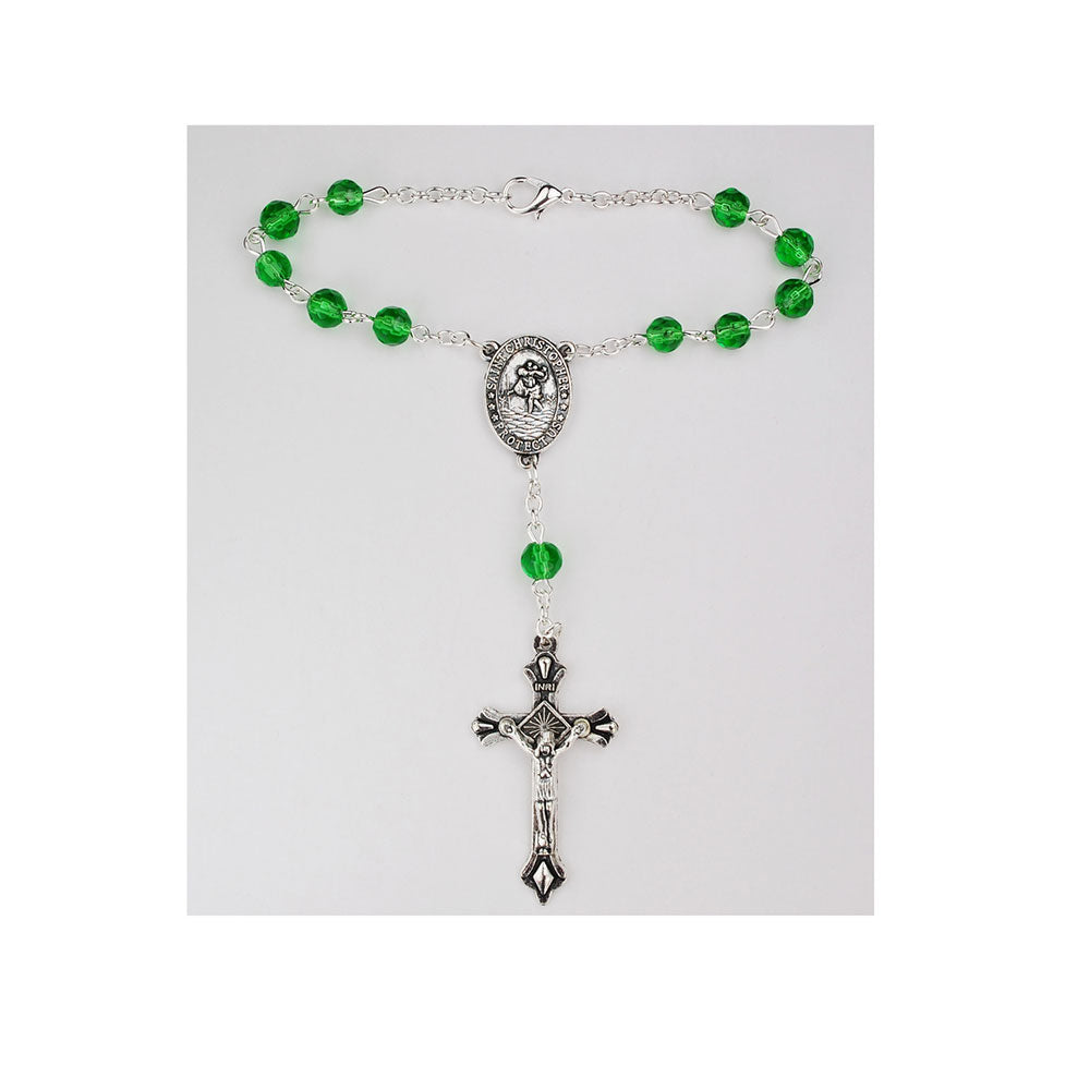 August - Peridot Auto Rosary