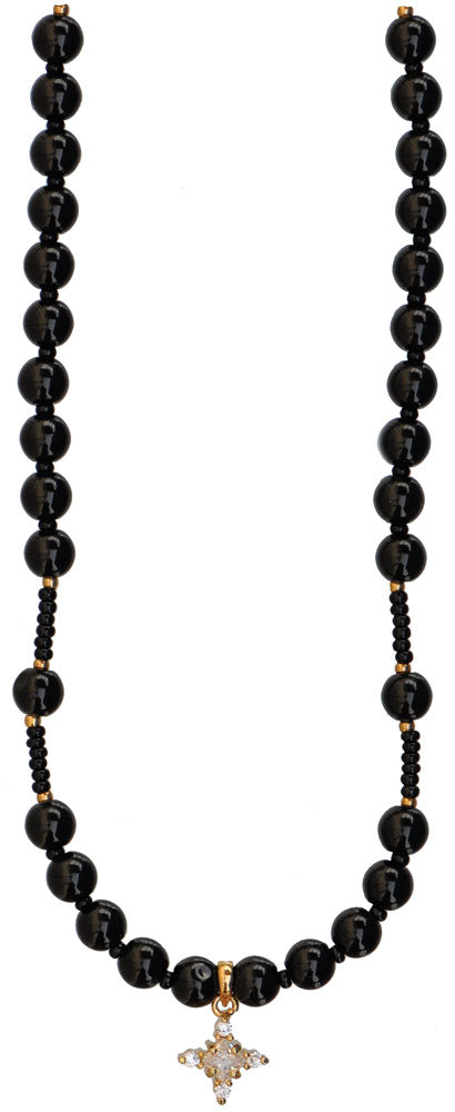 Genuine Black Onyx Rosary Necklace
