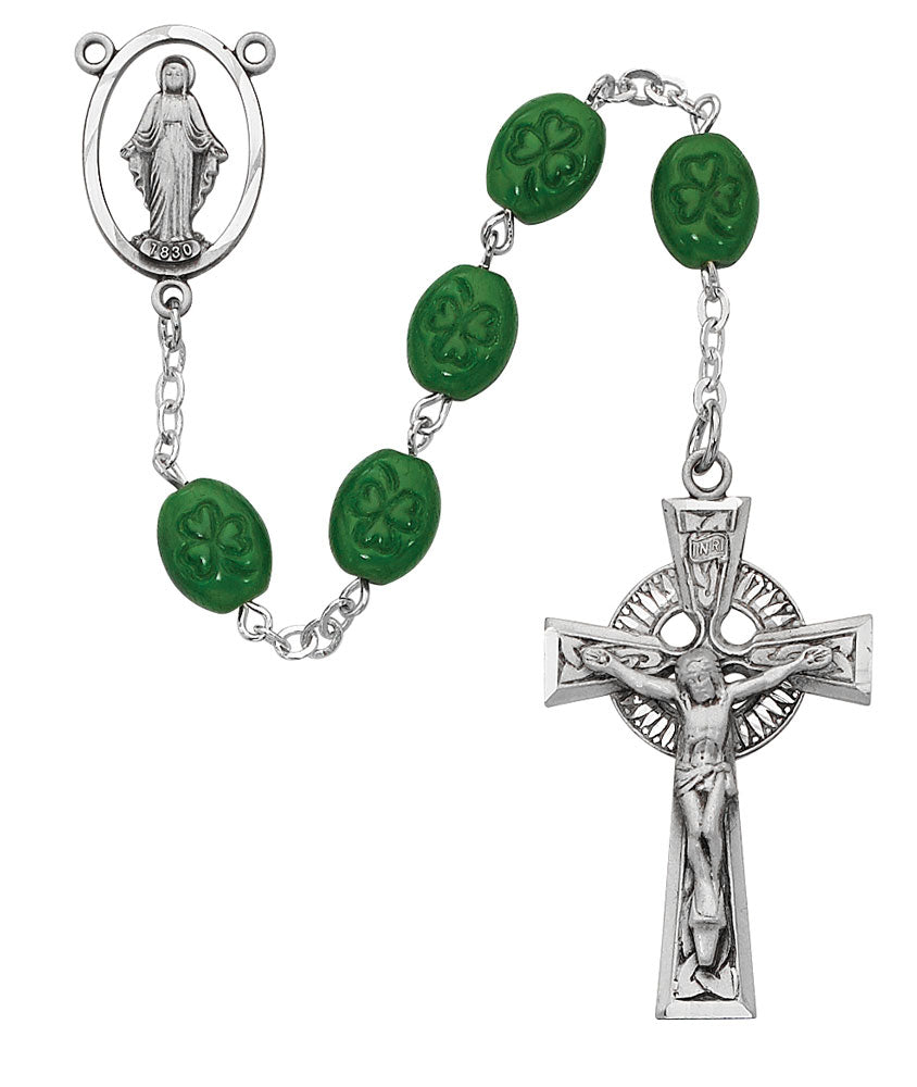 Oval Shamrock Celtic Rosary